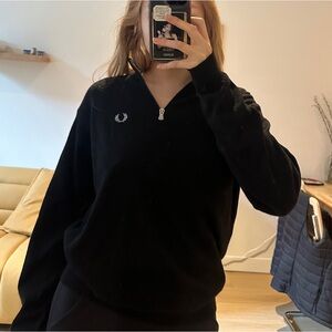 Vintage Fred Perry black quarter zip